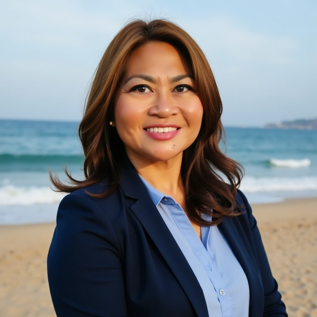 Lynda Caisip, CMT, at the beach